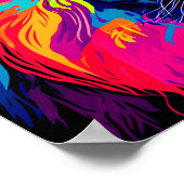 ライオ芸術的ン絵画ポートレート ポスター (角)