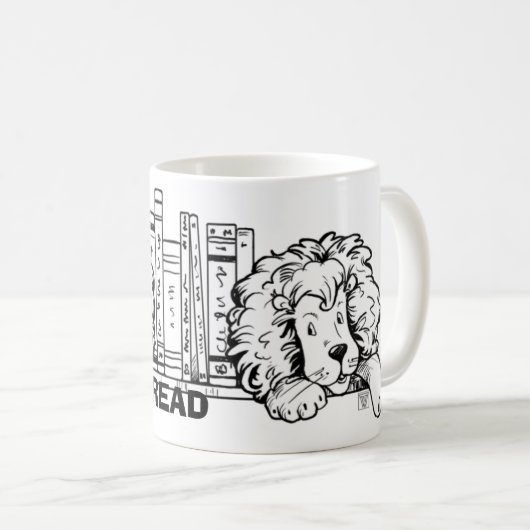ライオ読ンブックがマグカップを終える コーヒーマグカップ (正面右)