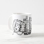 ライオ読ンブックがマグカップを終える コーヒーマグカップ (正面左)