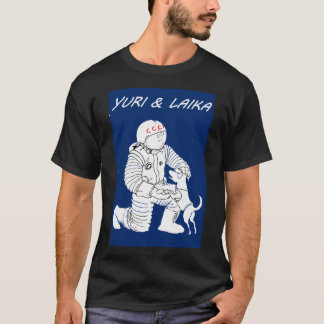 ライカガガリン宇宙飛行士宇宙ロシアライカマンガ Tシャツ