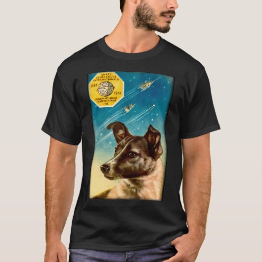ライカザスプートニク2ロシアの宇宙ドッグ Tシャツ (正面)