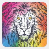 ライカラフルオンヘッドイラストレーション スクエアシール (正面)