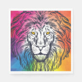 ライカラフルオンヘッドイラストレーション スタンダードランチョンナプキン (正面)