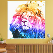 ライカラフルオンヘッドポートレート キャンバスプリント (インサイチュ (リビング))