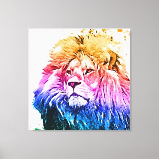 ライカラフルオンヘッドポートレート キャンバスプリント (正面)