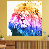 ライカラフルオンヘッドポートレート キャンバスプリント (インサイチュ (リビング))