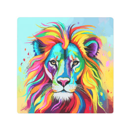 ライカラフルオンヘッドポートレート メタルプリント