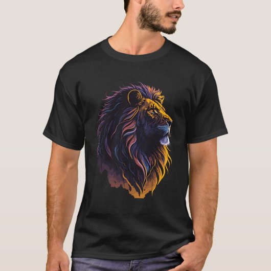 ライカラフルオンヘッド顔 Tシャツ (正面)