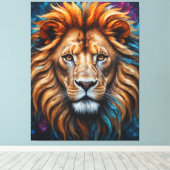 ライカラフルオ絵を描頭を跳ねる キャンバスプリント (インサイチュ (ウッドフロア))