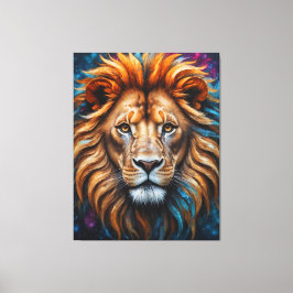 ライカラフルオ絵を描頭を跳ねる キャンバスプリント