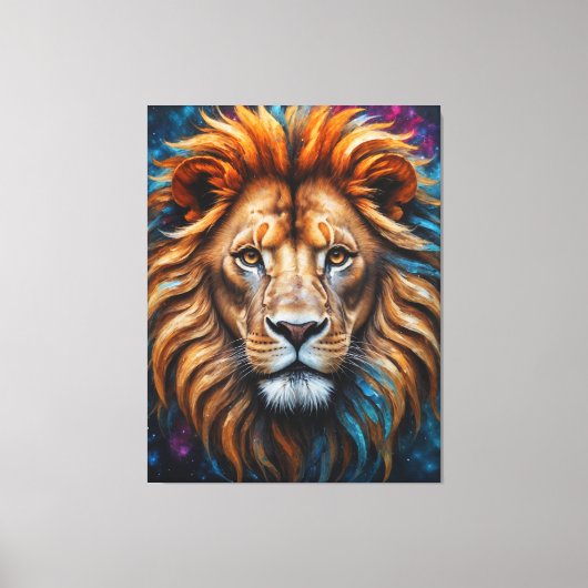 ライカラフルオ絵を描頭を跳ねる キャンバスプリント (正面)