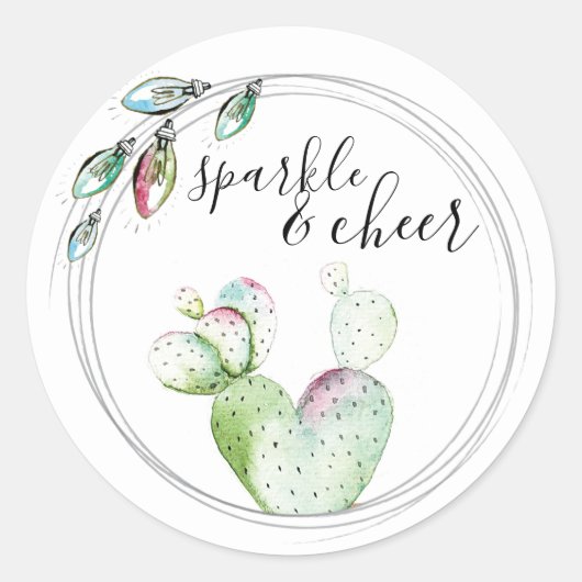 ライカラフルトとサボテン封筒用シール ラウンドシール (正面)