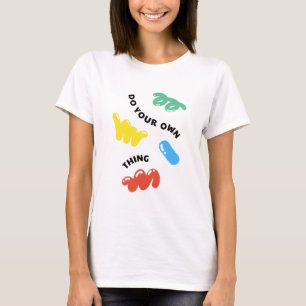 ライカラフルンズキュート&チーキーカーブ文字 Tシャツ