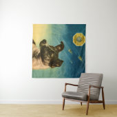 ライカ – ソ連のヴィンテージ宇宙ポスター タペストリー (インサイチュ(横))