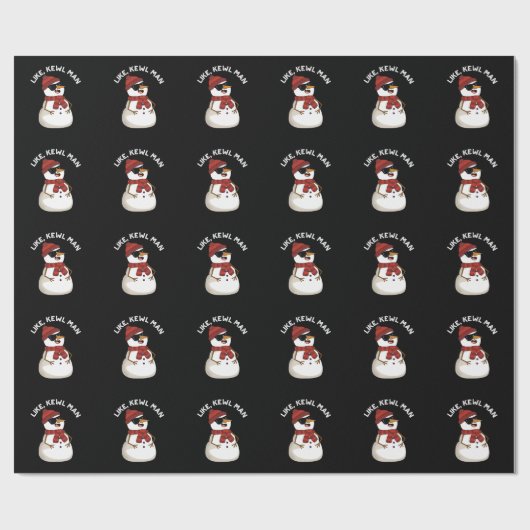 ライクールマンおもしろいクール雪だるまプンダークBG ラッピングペーパー (フラット)