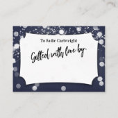ライグランジトなしラップブライダルシャワーネイビーブルー エンクロージャーカード (裏面)