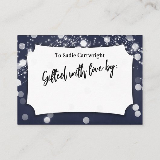 ライグランジトなしラップブライダルシャワーネイビーブルー エンクロージャーカード (裏面)