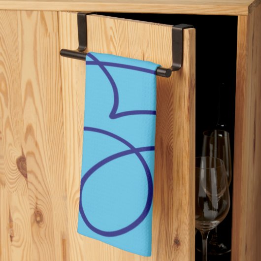 ライコンテンポラリーンアート（青） キッチンタオル (三つ折り)