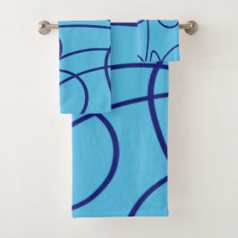 ライコンテンポラリーンアート（青） バスタオルセット