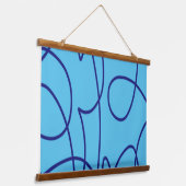 ライコンテンポラリーンアート（青） 吊り下げ型タペストリー (傾斜あり)