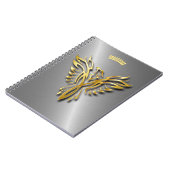 ライジングゴールデンフェニックス金ゴールドフレイムスとシャドウ ノートブック (左側)