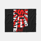 ライジングサンカーテ日が差すこと フリースブランケット (正面(横))