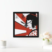 ライジングサンゲイシャ スクエア壁時計 (ホーム)