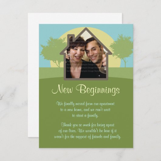 ライジングサン写真テンプレートニューホームアナウンスメント 案内ポストカード (正面/裏面)