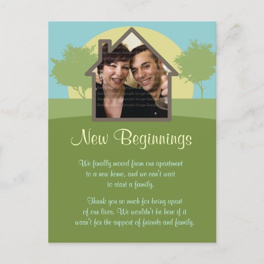 ライジングサン写真テンプレートニューホームアナウンスメント 案内ポストカード (正面)