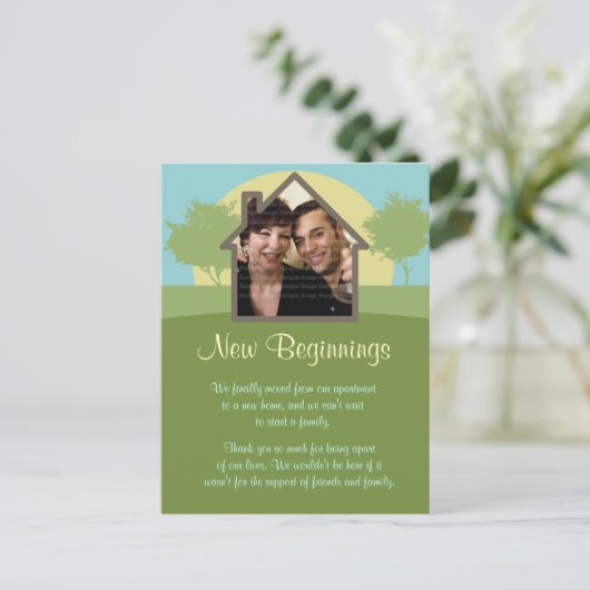 ライジングサン写真テンプレートニューホームアナウンスメント 案内ポストカード (スタンド正面)