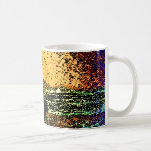 ライジングサン抽象芸術マグ コーヒーマグカップ (右)