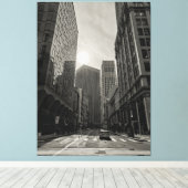 ライジングサン・オーバー・ザ・シティー キャンバスプリント (インサイチュ (ウッドフロア))