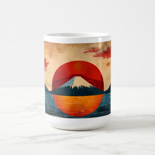 ライジングサン – デザイン2 コーヒーマグカップ (中央)