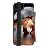 ライジングシードラゴン&ムーンファンタジーアート INCIPIO iPhoneウォレットケース (フォリオ裏面)