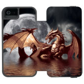 ライジングシードラゴン&ムーンファンタジーアート INCIPIO iPhoneウォレットケース (フォリオ Open)