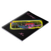 ライジングピンクのモザイクマーメイドの黒 ノートブック (左側)