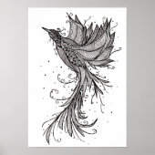 ライジングフェニックスラインアートポスター ポスター (正面)
