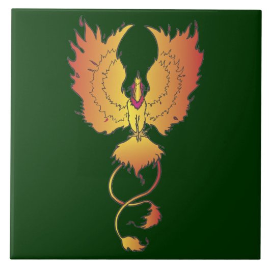 ライジングフェニックス装飾アクセントタイル タイル (正面)
