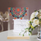 ライジングボホインディアンフュージョンフローラマンダラ結婚ズ アクリル招待状