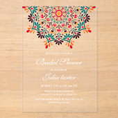 ライジングボホインディアンフュージョンフローラマンダラ結婚ズ アクリル招待状 (正面)