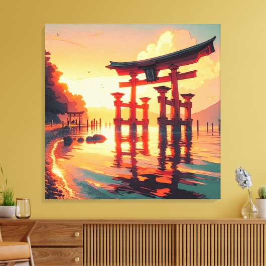ライジングライトの鳥居 キャンバスプリント (インサイチュ (リビング))