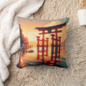 ライジングライトの鳥居 クッション (ブランケット)