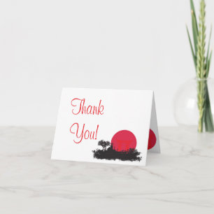 ライジング日本のサン結婚の折り畳みサンキューカード サンキューカード