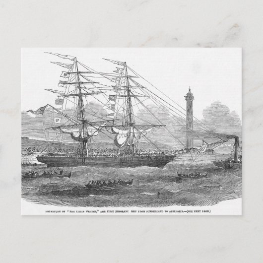 「ライジー・ウェバー」の出発 ポストカード (正面)