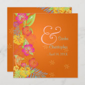 ライス/ルアウ（ハワイ式宴会）/ハイビスカス結婚式招待状 招待状 (正面/裏面)