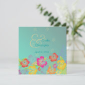 ライス/ルアウ（ハワイ式宴会）/ハイビスカス結婚式招待状 招待状 (スタンド正面)