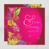 ライス/ルアウ（ハワイ式宴会）/ハイビスカス結婚式招待状 招待状 (正面/裏面)