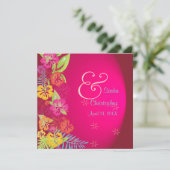 ライス/ルアウ（ハワイ式宴会）/ハイビスカス結婚式招待状 招待状 (スタンド正面)