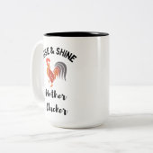 ライズとシャインおもしろいルースターマグカップ ツートーンマグカップ (正面左)