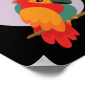 ライズとシャインかわいいかわいいカラフルオウムの木 ポスター (角)